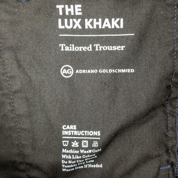 AG Slim Fit Chino Pants 36x34 Navy Stretch Twill Lux Line Adriano Goldschmied - Picture 8 of 11